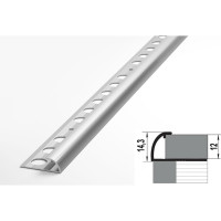 Профиль окантовочный полукруглый алюминиевый ЛУКА 12 мм, 2,7 м, 5 шт, Серебро УТ000021298