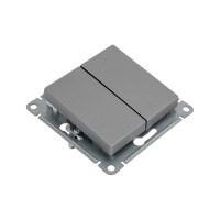 Переключатель Systeme Electric AtlasDesign Сталь 2-клавишный сх.6, 10АХ, механизм SE ATN000965