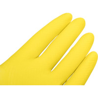 Хозяйственные латексные перчатки Komfi с х/б напылением, M, желтые, 2 шт/уп. 126935