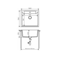 Кухонная мойка Polygran ARGO-560 (№16 Черный) 575806