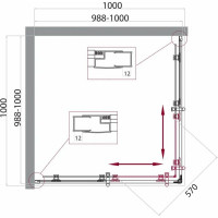 Душевой уголок BelBagno UNO-195-A-2-100-C-Cr