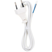 Шнур для бра ЭРА UXШВВП1,8mW 2x0.5мм2 1,8м без выключателя белый 6A Б0044069