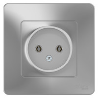Розетка Systeme Electric (Schneider Electric) без заземления без шторок Blanca, Алюминий BLNRS000013