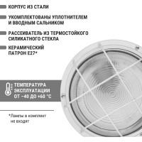 Светильник TDM ELECTRIC НПП 03-100-103 (металл, стекло, с решеткой) IP65 SQ0311-0020