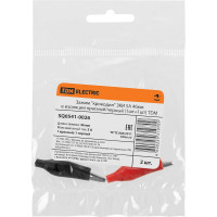 Зажим крокодил TDM ELECTRIC ЗКИ 5А, 46мм, в изоляции, красный/черный (1шт+1шт) SQ0541-0026