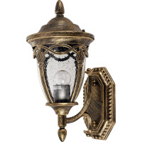 Садово-парковый светильник FERON PL682 на стену вверх 60W 230V E27, черное золото 11693