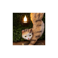 Садовый светильник ЭРА ERASF22-01Кот Акробат, на солнечной батарее, полистоун, 37 см, Б0053352