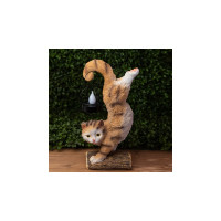 Садовый светильник ЭРА ERASF22-01Кот Акробат, на солнечной батарее, полистоун, 37 см, Б0053352