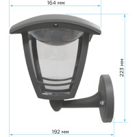 Садово-парковый светильник Apeyron светодиодный, настенный 8Вт, 4-х гранный, 720Лм, 6500К поликарбонат 11-177