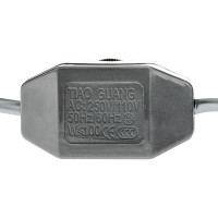 Провод с евроштекером и диммируемым выключателем duwi серебро, 2м H 03 VV-F 2x0,75 мм 2,5А 28578 6