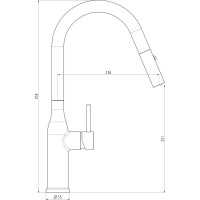 Смеситель для кухни Gappo 35к G4398-45 высокий выдвижной излив, сатин 547118