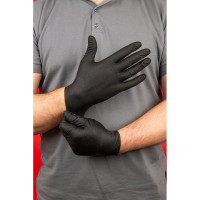 Ультрапрочные нескользящие нитриловые перчатки Jeta Safety 50 шт (25 пар), разм.XXL/11, 240 мм, 0,22мм NATRIX-50BL-11