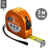 Рулетка TDM ELECTRIC длина 3 м, стальная лента, ширина 16 мм, пластиковый корпус, "Гранит" SQ1018-0101