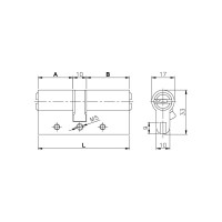 Цилиндровый механизм KALE KILIT 164 DBN-E/70 (30+10+30) мм, латунь, 5 кл. 26529