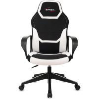 Компьютерное кресло BRABIX Alpha GM-018, ткань/экокожа, черное/белое 532640