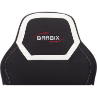 Компьютерное кресло BRABIX Alpha GM-018, ткань/экокожа, черное/белое 532640