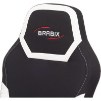 Компьютерное кресло BRABIX Alpha GM-018, ткань/экокожа, черное/белое 532640