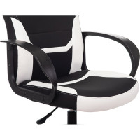 Компьютерное кресло BRABIX Alpha GM-018, ткань/экокожа, черное/белое 532640