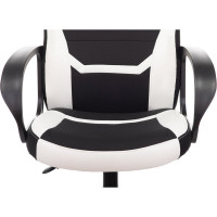 Компьютерное кресло BRABIX Alpha GM-018, ткань/экокожа, черное/белое 532640