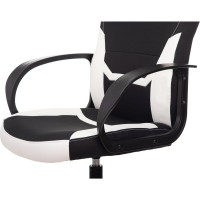 Компьютерное кресло BRABIX Alpha GM-018, ткань/экокожа, черное/белое 532640