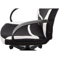 Компьютерное кресло BRABIX Alpha GM-018, ткань/экокожа, черное/белое 532640