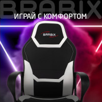 Компьютерное кресло BRABIX Alpha GM-018, ткань/экокожа, черное/белое 532640