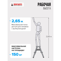 Стальная двухсторонняя стремянка Новая Высота NV1160 2x3 1160203