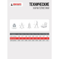 Стальная двухсторонняя стремянка Новая Высота NV1160 2x3 1160203
