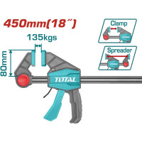 Быстрозажимная струбцина TOTAL 450 мм THT1346801