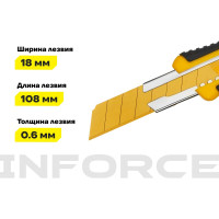 Строительный нож с винтовым зажимом Inforce 18 мм 06-02-17