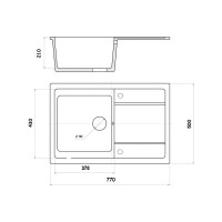 Кухонная мойка из искусственного гранита WISENT Крем (770x500мм) MW780-30/WGER013