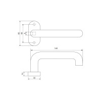 Дверная ручка на овальной розетке PALIDORE UO2203-01/8х8/INOX 98761205