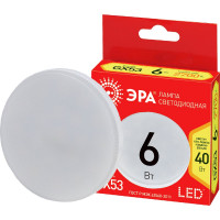 Светодиодная лампочка ЭРА RED LINE LED GX-6W-827-GX53 R 6 Вт таблетка теплый белый свет, Б0054242