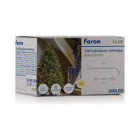 Светодиодная линейная гирлянда FERON CL09 10м + 2м 230V 2700К, c питанием от сети, зеленый шнур, 48178