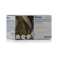 Светодиодная линейная гирлянда FERON CL10 20м + 3м 230V 5000К, c питанием от сети, зеленый шнур, 48180