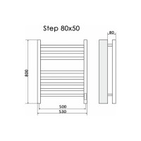 Электрический полотенцесушитель Ника кабельный STEP-2 80/50 RAL9005 черный матовый правый тэн STEP-2 80/50 черн мат прав