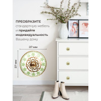 Металлическая ручка для мебели Blumen Haus Зеленый чай цвет зеленый, рисунок золотой 66103