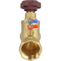 Балансировочный латунный клапан DN.ru КБЛР Ду50 Ру16 усиленный, муфтовый D080-00510