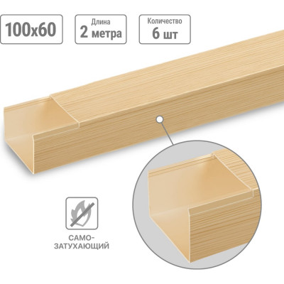 Кабель-канал TDM ELECTRIC 100x60 желтая сосна 3D (2м/6шт в упак) SQ0402-0610
