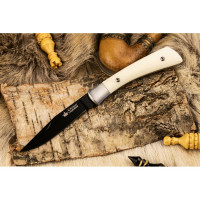Складной нож Kizlyar Supreme Gent cталь D2, Black Titanium, рукоять из натуральной кости 4610094291701