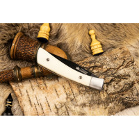 Складной нож Kizlyar Supreme Gent cталь D2, Black Titanium, рукоять из натуральной кости 4610094291701
