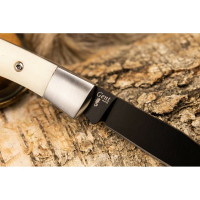 Складной нож Kizlyar Supreme Gent cталь D2, Black Titanium, рукоять из натуральной кости 4610094291701