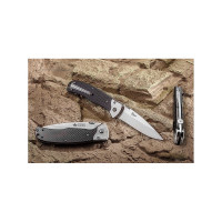 Складной нож Kizlyar Supreme Prime cталь D2, Satin, рукоять из карбона 4650065055772