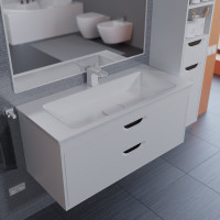 Полувстраиваемая раковина для ванной uperwood Modul_100 см, прямоугольная 2911020341