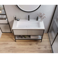 Полувстраиваемая раковина для ванной uperwood Modul_100 см, прямоугольная 2911020341