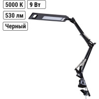Светодиодный светильник TDM ELECTRIC струбцина СН-30, 2 колена, 220В, 9 Вт, 5000К, черный, SQ0337-0160