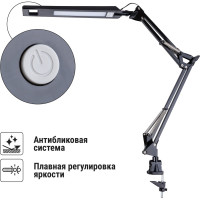 Светодиодный светильник TDM ELECTRIC струбцина СН-30, 2 колена, 220В, 9 Вт, 5000К, черный, SQ0337-0160