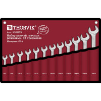Набор рожковых гаечных ключей THORVIK W1S12TB серии ARC, 6-32 мм, 12 предметов 052616