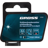 Отвертка GROSS SL8.0x200 мм 12123