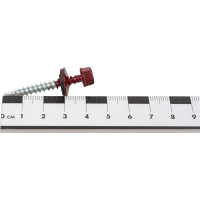 Кровельный саморез Качественный КРЕПЕЖ красное вино RAL 3005, 4.8х38 мм, 130 шт 0500131 КЧ